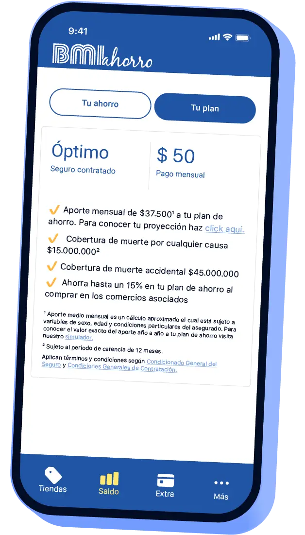 Plan óptimo de BMI Ahorro Guatemala detallando coberturas de seguro de vida y ahorro